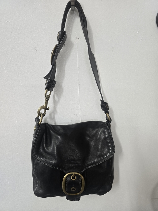 Coach Handbags - Coach Bleeker Legacy Tattersall Flap Shoulder Bag | Style 11419 | Black Leather